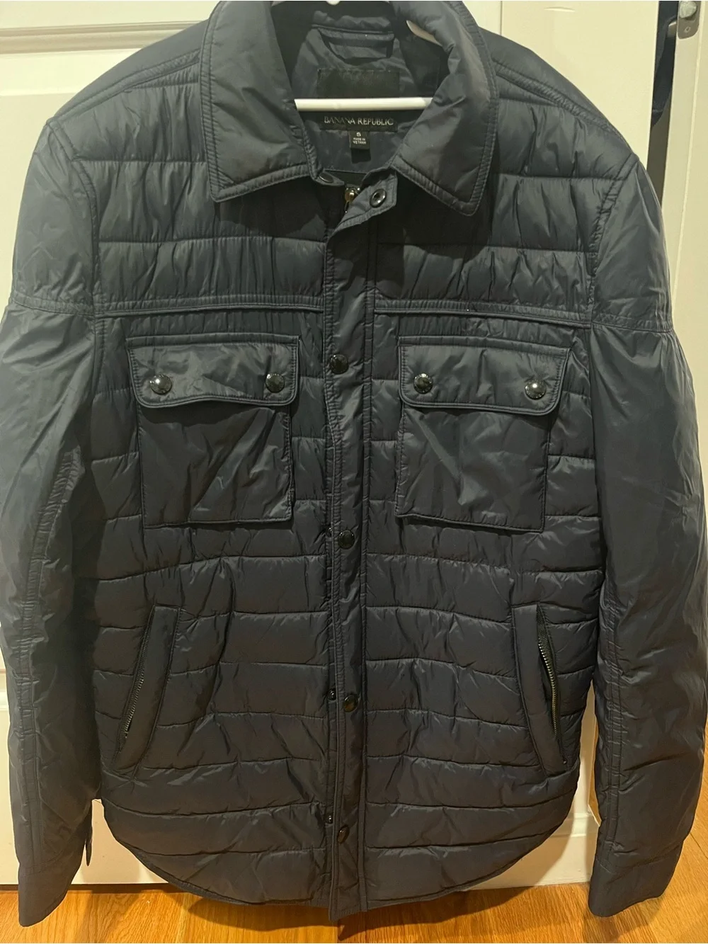 Banana Republic Navy Quilted Puffer Jacket
